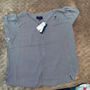 Premise Black and White Striped Blouse